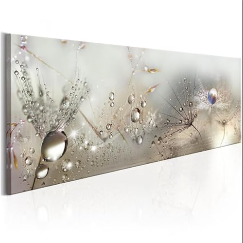 Wassertropfen Löwenzahn Diamond Painting Set,DIY 5D Volle drill Diamond painting Bilder Erwachsene Kinder Groß Diamant Malerei Strass Stickerei Kreuzstich Kunsthandwerk für Heim Wand Dekor 50x150cm von Yoonqun