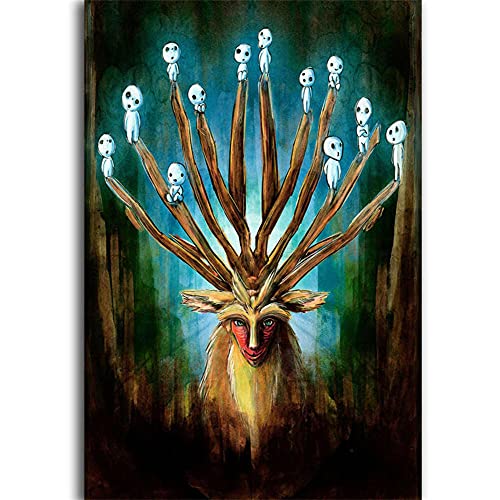 Yoonqun 5D DIY Diamond Painting Kits,Mononoke Diamant Painting Bilder Kits Diamant Malerei Vollbohrer Kristall Strass Stickerei Kreuzstich Leinwand Kunst Wanddekorationen (40x50cm/16x20in) von Yoonqun