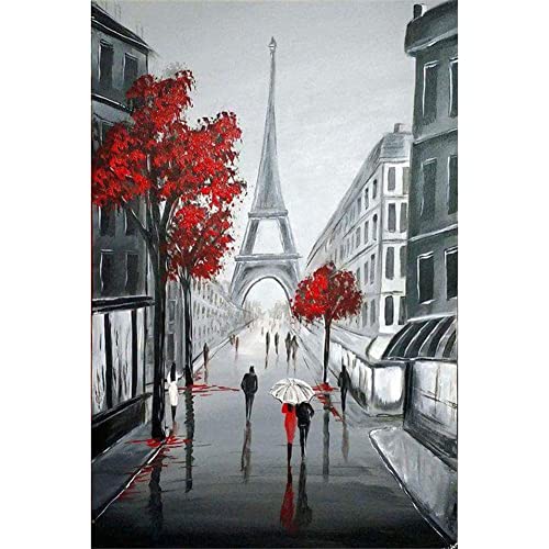 Yoonqun 5D DIY Diamond Painting Kits,Schöne Stadt Paris Diamant Painting Bilder Kits Diamant Malerei Vollbohrer Kristall Strass Stickerei Kreuzstich Leinwand Kunst Wanddekorationen (40x50cm/16x20in) von Yoonqun