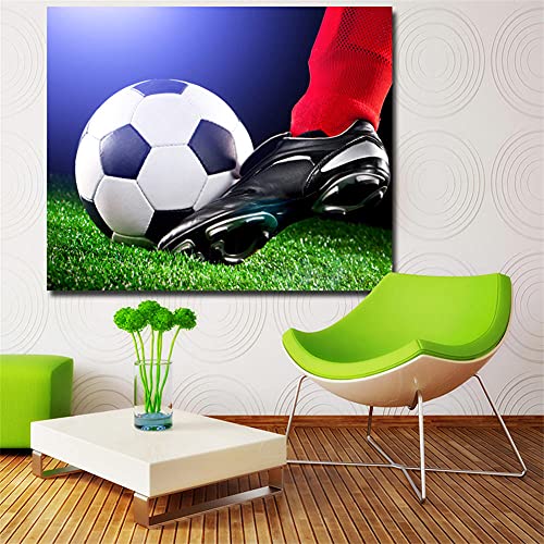 Yoonqun 5D DIY Diamond Painting Set,Fußball Diamant Painting Bilder Kit für Erwachsene Kinder Voll Crystal Strass Groß Stickerei Kreuzstich Mosaik Gemälde Arts Home Wall Décor (40x50cm/16x20in) von Yoonqun