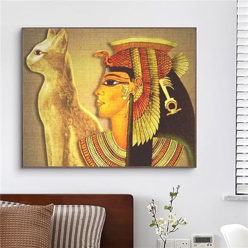 Yoonqun Malen Nach Zahlen Erwachsene,Altes Ägypten DIY Ölgemälde auf Leinwand Erwachsene Kinder Ölgemälde Kit mit Pinseln und Acrylfarbe für Home Décor (mit Rahmen) 50x65cm von Yoonqun