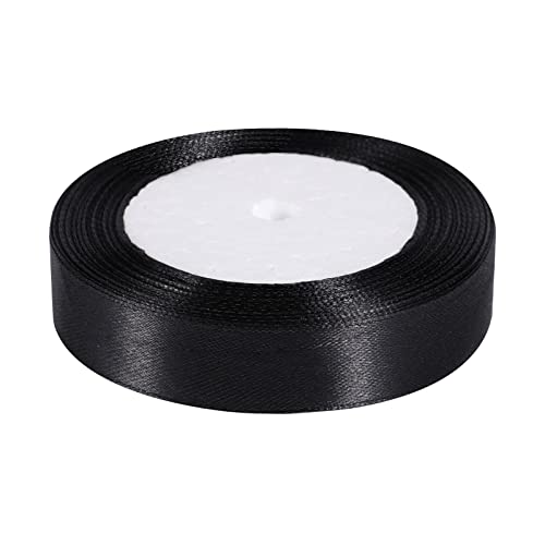 22 m x 2 cm Satinband Schwarz, Geschenkband Breit Schwarzes Band Schleifenband Trauerband für Deko Basteln Geschenkverpackung Hochzeit Geburtstag Trauer von Yoosso