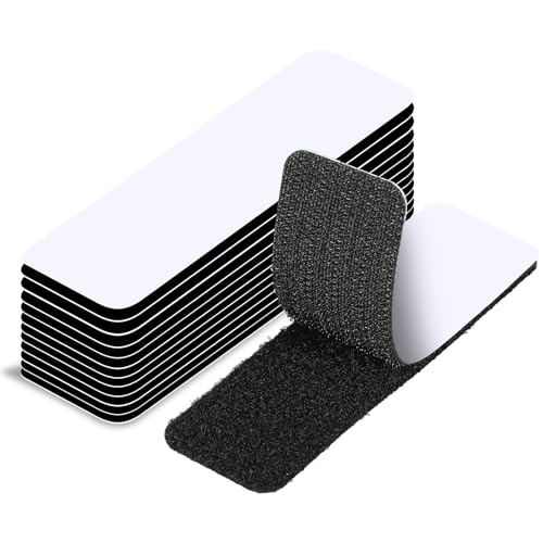 36 Stück Klettband Selbstklebend, 3 x 10cm Doppelseitig Klettverschluss Klebeband Extra Stark Klebepad Klett für Wände Metalle Tür Boden (Schwarz) von Yoosso