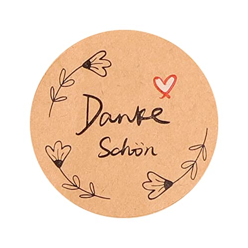 90 Stück Danke Aufkleber, 4 cm Aufkleber Dankeschön Vielen Danke Etiketten Selbstklebend Dankeschön Sticker Kraftpapier Aufkleber Danke Hochzeitssticker von Yoosso