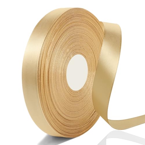 91m Goldenes Band, 2cm Geschenkband Gold Schleifenband Satinband Gold Dekoband Stoffband für Geburtstag Taufe Hochzeit Deko Geschenkverpackung von Yoosso