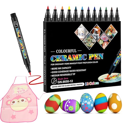 Yootiko Acrylstifte für Steine Wasserfest,Keramik Bemalen Set,Glasmalstifte Spülmaschinenfest Acrylic Paint Marker Porzellanstifte für Glas,Holz, Kerzen, Porzellan Permanent Paint Pens Geschenk Kinder von Yootiko