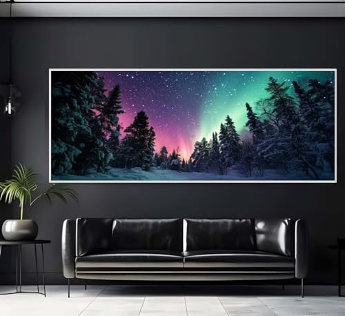 Diamond Painting Aurora Borealis Diamond Painting Erwachsene Groß xxl 120 X 60cm, DIY Malen Nach Zahlen Erwachsene 5D Diamant Painting Bilder Kinder Crystal Arts für Wand Deko Aesthetic Geschenke-f238 von Yooyixi