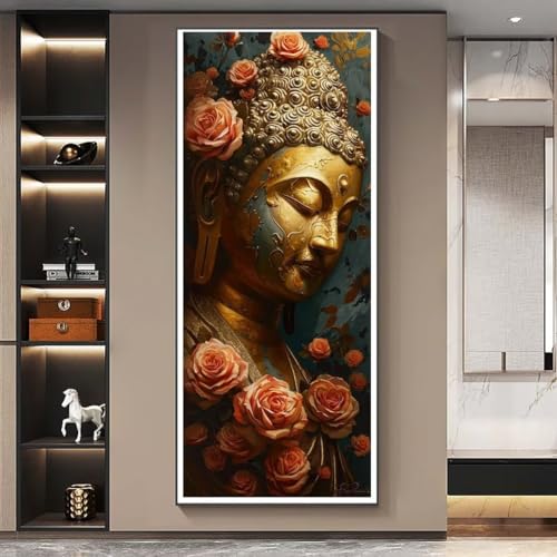 Diamond Painting Buddha Blume Diamond Painting Erwachsene Groß xxl 140 X 70 cm, DIY Malen Nach Zahlen Erwachsene 5D Diamant Painting Bilder Kinder Crystal Arts für Wand Deko Aesthetic Geschenke-f359 von Yooyixi