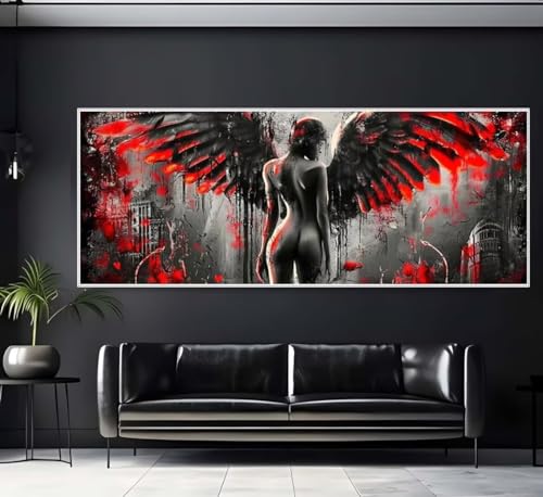 Diamond Painting Engel Flügel Diamond Painting Erwachsene Groß xxl 180 X 60 cm, DIY Malen Nach Zahlen Erwachsene 5D Diamant Painting Bilder Kinder Crystal Arts für Wand Deko Aesthetic Geschenke-f179 von Yooyixi