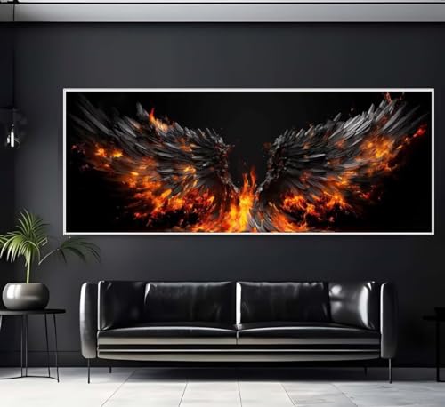 Diamond Painting Feuer Flügel Diamond Painting Erwachsene Groß xxl 180 X 90 cm, DIY Malen Nach Zahlen Erwachsene 5D Diamant Painting Bilder Kinder Crystal Arts für Wand Deko Aesthetic Geschenke-f185 von Yooyixi