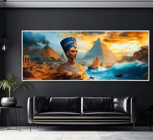 Diamond Painting Malen Nach Zahlen Erwachsene, Pyramide Königin Diamond Painting Erwachsene, DIY Diamant Painting Bilder Kinder, 5D Daiming Panting Crystal Craft, Home Wanddekoration 40x80 cm-e157 von Yooyixi