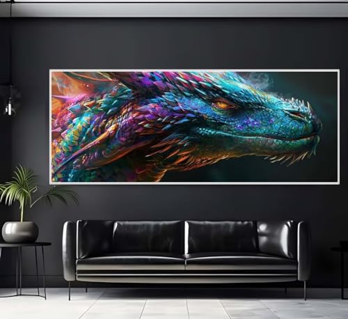 Diamond Painting Malen Nach Zahlen Erwachsene, Tier Drache Diamond Painting Erwachsene, DIY Diamant Painting Bilder Kinder, 5D Daiming Panting Crystal Craft, Home Wanddekoration Gifts 60x180 cm-e59 von Yooyixi