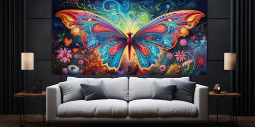 Diamond Painting Malen Nach Zahlen Erwachsene, Traum Schmetterling Diamond Painting Erwachsene 5D Diamant Painting Bilder, DIY Daiming Panting Cross Stickerei für Home Wanddekoration 45x90 cm,D415 von Yooyixi