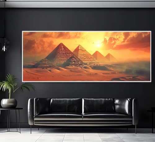 Diamond Painting Pyramide Ägypten Diamond Painting Erwachsene Groß xxl 120 X 60cm, DIY Malen Nach Zahlen Erwachsene 5D Diamant Painting Bilder Kinder Crystal Arts für Wand Deko Aesthetic Gifts-f180 von Yooyixi