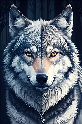 Diamond Painting Wolf Malen Nach Zahlen Erwachsene, 5D Diamant Painting Bilder DIY Diamond Painting Erwachsene Kinder Crystal Art Stickerei Kreuzstich Set für Home Wand Deko Wohnzimmer, （40x50cm）,g347 von Yooyixi