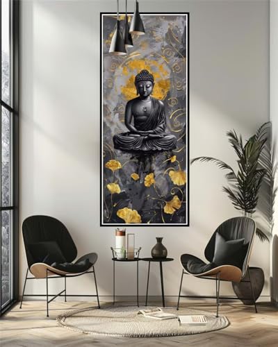 Malen Nach Zahlen Buddha Ginkgo Malen Nach Zahlen Erwachsene, DIY Set Ölgemälde Malen Nach Zahlen XXL, Acrylfarben Painting by Numbers Bastelset, Geschenk Wanddekoration, 70x180cm (Ohne Rahmen)-YH543 von Yooyixi