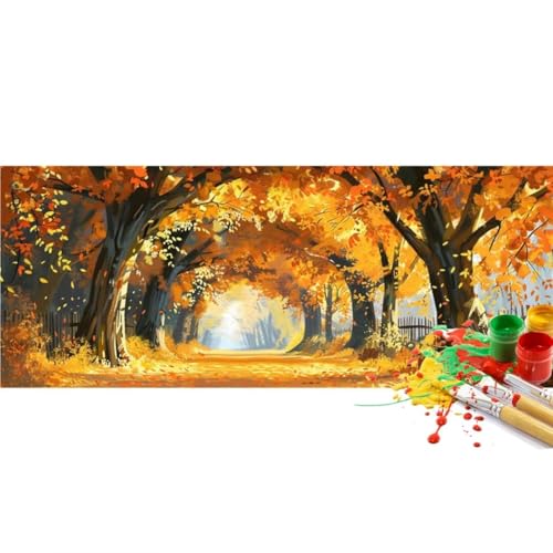 Malen Nach Zahlen Erwachsene Groß 50 X 20 cm, Malen Nach Zahlen Herbst Park Paint by Numbers Adult, Acrylfarben Leinwand Malen-Nach-Zahlen Anfänger, für Kreatives Home Wand Dekor, [Ohne Rahmen]-YH689 von Yooyixi