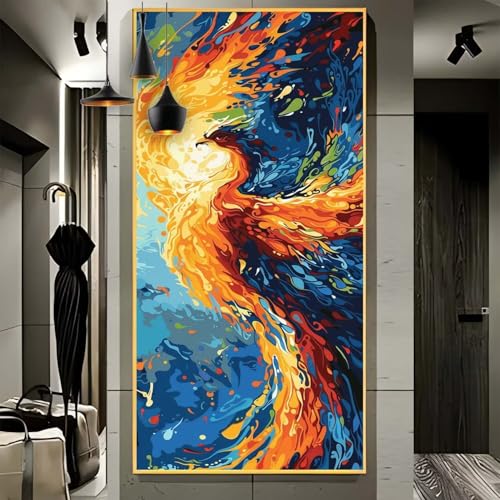 Malen Nach Zahlen Erwachsene Groß 50x100cm， Malen Nach Zahlen Phönix Tier Paint by Numbers Adult， Acrylfarben Leinwand Malen-Nach-Zahlen Anfänger， für Home Wand Dekor Geschenk， [Ohne Rahmen] G13 von Yooyixi