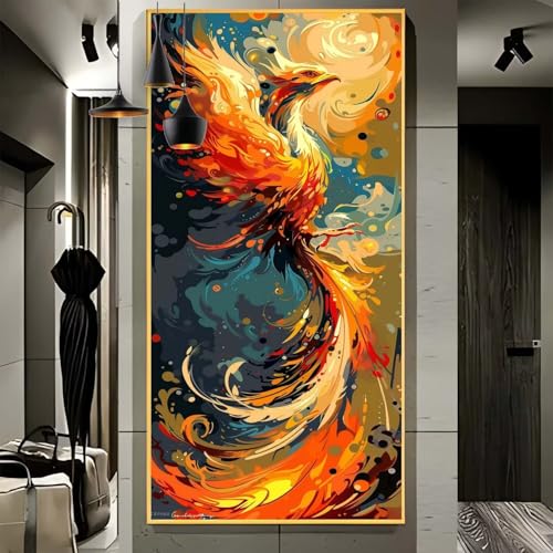 Malen Nach Zahlen Erwachsene Groß 50x100cm， Malen Nach Zahlen Phönix Tier Paint by Numbers Adult， Acrylfarben Leinwand Malen-Nach-Zahlen Anfänger， für Home Wand Dekor Geschenk， [Ohne Rahmen] G14 von Yooyixi