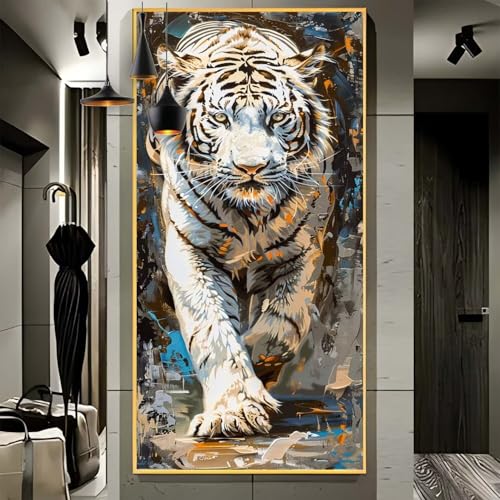 Malen Nach Zahlen Erwachsene Groß 50x100cm， Malen Nach Zahlen Tier Tiger Paint by Numbers Adult， Acrylfarben Leinwand Malen-Nach-Zahlen Anfänger， für Home Wand Dekor Geschenk， [Ohne Rahmen] F72 von Yooyixi