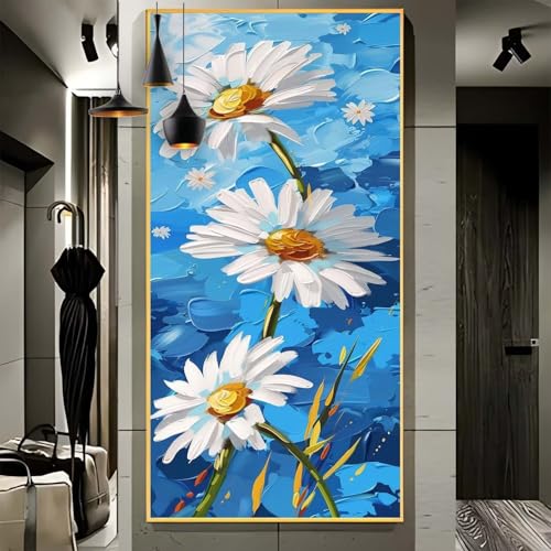 Malen Nach Zahlen Erwachsene Groß 50x150cm， Malen Nach Zahlen Daisy Flo Blume Paint by Numbers Adult， Acrylfarben Leinwand Malen-Nach-Zahlen Anfänger， für Home Wand Dekor Geschenk， [Ohne Rahmen] F57 von Yooyixi