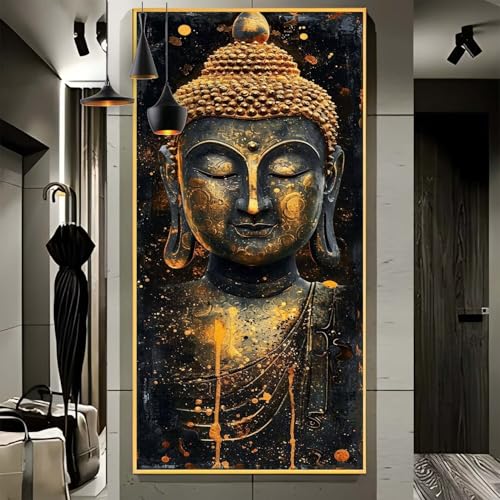 Malen Nach Zahlen Erwachsene Groß 70x180cm， Malen Nach Zahlen Retro Buddha Paint by Numbers Adult， Acrylfarben Leinwand Malen-Nach-Zahlen Anfänger， für Home Wand Dekor Geschenk， [Ohne Rahmen] G26 von Yooyixi