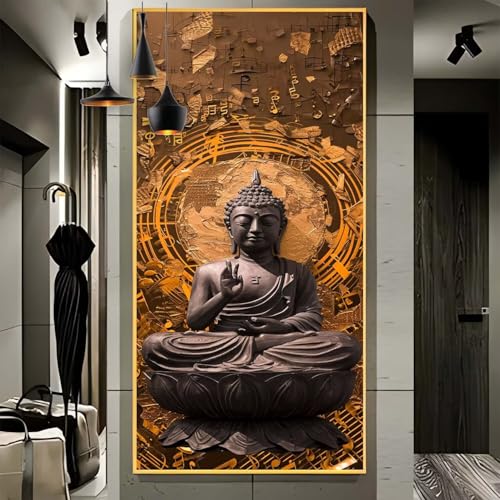 Malen Nach Zahlen Erwachsene Groß 70x180cm， Malen Nach Zahlen Retro Buddha Paint by Numbers Adult， Acrylfarben Leinwand Malen-Nach-Zahlen Anfänger， für Home Wand Dekor Geschenk， [Ohne Rahmen] G27 von Yooyixi