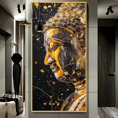 Malen Nach Zahlen Erwachsene Groß 70x180cm， Malen Nach Zahlen Retro Buddha Paint by Numbers Adult， Acrylfarben Leinwand Malen-Nach-Zahlen Anfänger， für Home Wand Dekor Geschenk， [Ohne Rahmen] G28 von Yooyixi