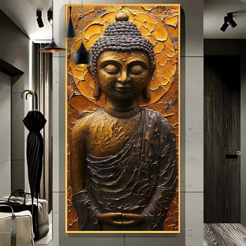 Malen Nach Zahlen Erwachsene Groß 70x180cm， Malen Nach Zahlen Retro Buddha Paint by Numbers Adult， Acrylfarben Leinwand Malen-Nach-Zahlen Anfänger， für Home Wand Dekor Geschenk， [Ohne Rahmen] G30 von Yooyixi