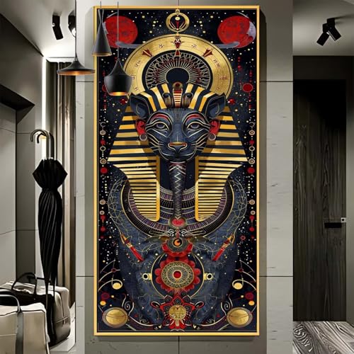 Malen Nach Zahlen Erwachsene Groß 80x200cm， Malen Nach Zahlen Retro Ägypten Paint by Numbers Adult， Acrylfarben Leinwand Malen-Nach-Zahlen Anfänger， für Home Wand Dekor Geschenk， [Ohne Rahmen] G39 von Yooyixi