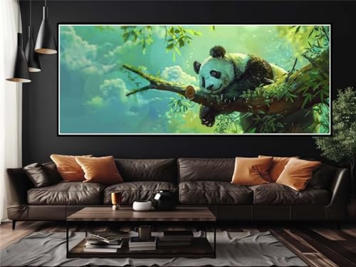 Malen Nach Zahlen Erwachsene Groß 90 X 45 cm, Malen Nach Zahlen Panda Tier Paint by Numbers Adult, Acrylfarben Leinwand Malen-Nach-Zahlen Anfänger, für Kreatives Home Wand Dekor, [Ohne Rahmen]-YH610 von Yooyixi