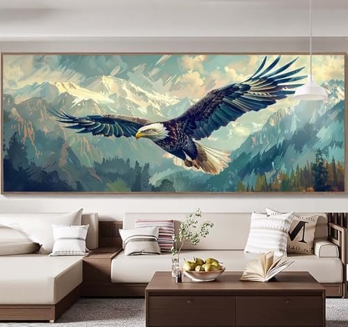 Malen Nach Zahlen Erwachsene Groß 90x240cm， Malen Nach Zahlen Adler Himmel Paint by Numbers Adult， Acrylfarben Leinwand Malen-Nach-Zahlen Anfänger， für Home Wand Dekor Geschenk， [Ohne Rahmen] E75 von Yooyixi