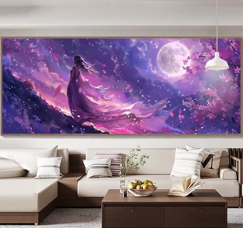 Malen Nach Zahlen Erwachsene Groß 90x240cm， Malen Nach Zahlen Mond Schönheit Paint by Numbers Adult， Acrylfarben Leinwand Malen-Nach-Zahlen Anfänger， für Home Wand Dekor Geschenk， [Ohne Rahmen] E85 von Yooyixi