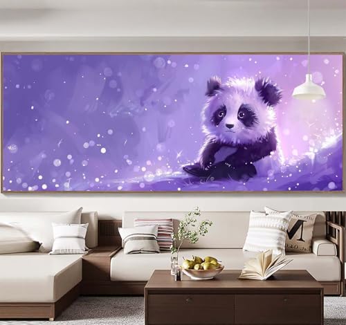 Malen Nach Zahlen Erwachsene Groß 90x240cm， Malen Nach Zahlen Panda Niedlich Paint by Numbers Adult， Acrylfarben Leinwand Malen-Nach-Zahlen Anfänger， für Home Wand Dekor Geschenk， [Ohne Rahmen] E43 von Yooyixi