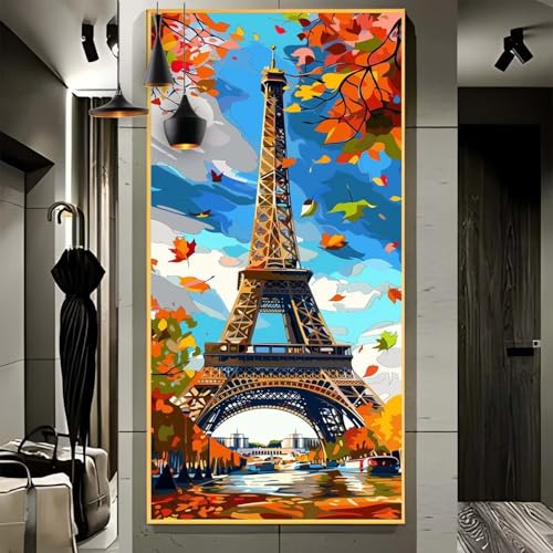 Malen Nach Zahlen Erwachsene Groß 90x240cm， Malen Nach Zahlen Paris Herbst Paint by Numbers Adult， Acrylfarben Leinwand Malen-Nach-Zahlen Anfänger， für Home Wand Dekor Geschenk， [Ohne Rahmen] F12 von Yooyixi