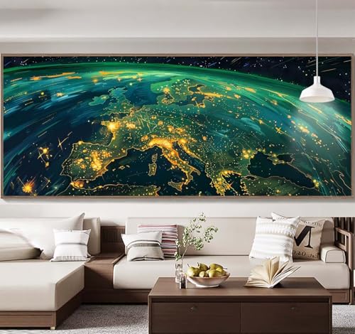 Malen Nach Zahlen Erwachsene Groß 90x240cm， Malen Nach Zahlen Planet Universum Paint by Numbers Adult， Acrylfarben Leinwand Malen-Nach-Zahlen Anfänger， für Home Wand Dekor Geschenk， [Ohne Rahmen] E37 von Yooyixi