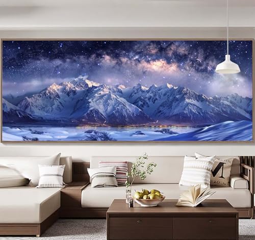 Malen Nach Zahlen Erwachsene Groß 90x240cm，Malen Nach Zahlen Schneemann Sternenhimmel Paint by Numbers Adult，Acrylfarben Leinwand Malen-Nach-Zahlen Anfänger，für Home Wand Dekor Gifts[Ohne Rahmen] E50 von Yooyixi