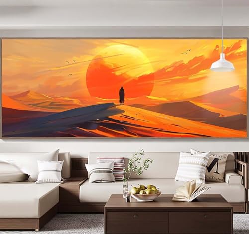 Malen Nach Zahlen Erwachsene Groß 90x240cm，Malen Nach Zahlen Sonnenuntergang Berg Paint by Numbers Adult，Acrylfarben Leinwand Malen-Nach-Zahlen Anfänger，für Home Wand Dekor Geschenk[Ohne Rahmen] E17 von Yooyixi