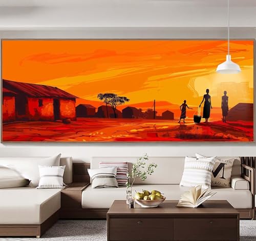 Malen Nach Zahlen Erwachsene Groß 90x240cm，Malen Nach Zahlen Sonnenuntergang Heim Paint by Numbers Adult，Acrylfarben Leinwand Malen-Nach-Zahlen Anfänger，für Home Wand Dekor Geschenk[Ohne Rahmen] E12 von Yooyixi