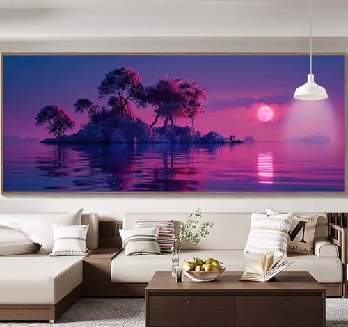 Malen Nach Zahlen Erwachsene Groß 90x240cm，Malen Nach Zahlen Sonnenuntergang Inseln Paint by Numbers Adult，Acrylfarben Leinwand Malen-Nach-Zahlen Anfänger，für Home Wand Dekor Geschenk[Ohne Rahmen] D98 von Yooyixi