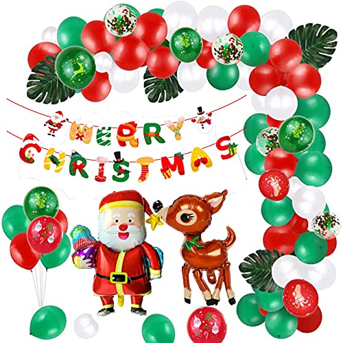 Yopeissn Weihnachten Ballon Bogen Girlande Kit, Rot GrüN Weihnachten Latex Ballons Werkzeug Set Perfekt für Weihnachten Feier Dekorationen von Yopeissn