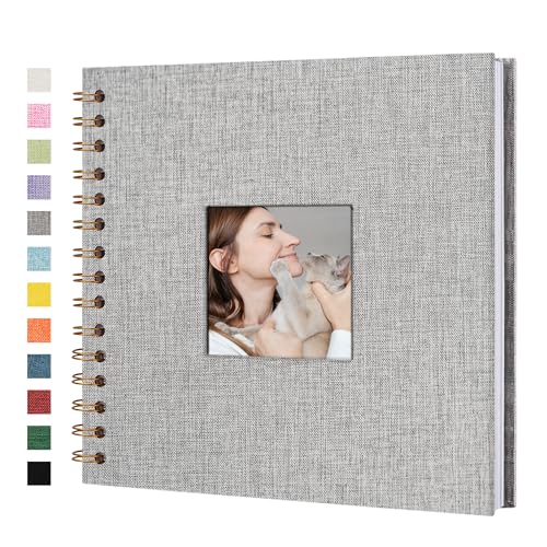 Yopih Fotobuch Scrapbook mit Leineneinband, 20 x 20 Cm Hardcover mit weißem Kraftpapier-Seiten, für Reisen Hochzeit Gästebuch Weihnachten Baby Shower (20 Blätter/40 Seiten) von Yopih