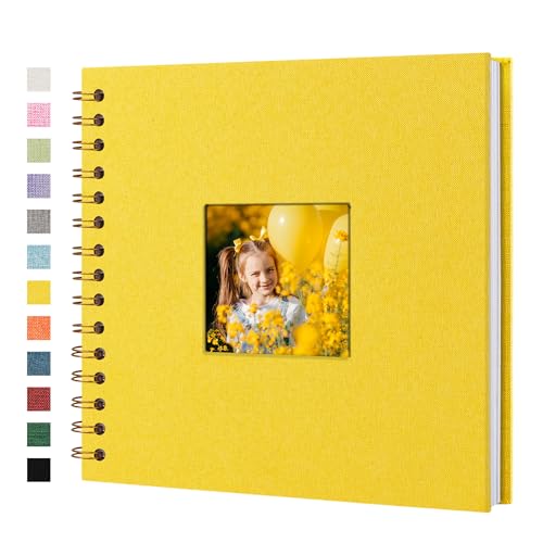 Yopih Fotobuch Scrapbook mit Leineneinband, 20 x 20 Cm Hardcover mit weißem Kraftpapier-Seiten, für Reisen Hochzeit Gästebuch Weihnachten Baby Shower (20 Blätter/40 Seiten) von Yopih