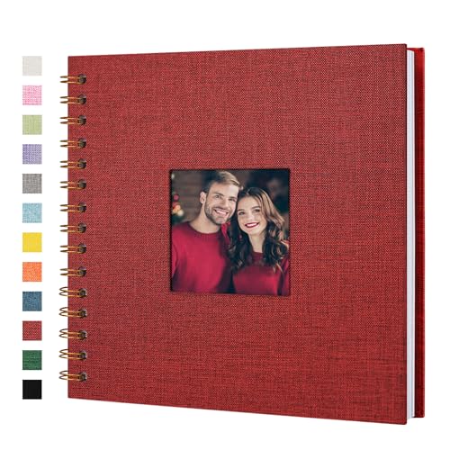 Yopih Fotobuch Scrapbook mit Leineneinband, 20 x 20 Cm Hardcover mit weißem Kraftpapier-Seiten, für Reisen Hochzeit Gästebuch Weihnachten Baby Shower (20 Blätter/40 Seiten) von Yopih