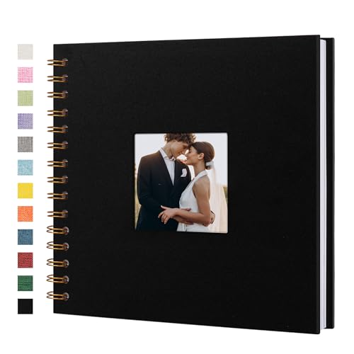 Yopih Fotobuch Scrapbook mit Leineneinband, 20 x 20 Cm Hardcover mit weißem Kraftpapier-Seiten, für Reisen Hochzeit Gästebuch Weihnachten Baby Shower (20 Blätter/40 Seiten) von Yopih