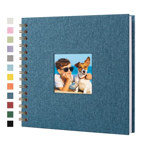 Yopih Fotobuch Scrapbook mit Leineneinband, 20 x 20 Cm Hardcover mit weißem Kraftpapier-Seiten, für Reisen Hochzeit Gästebuch Weihnachten Baby Shower (20 Blätter/40 Seiten) von Yopih