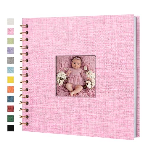 Yopih Fotobuch Scrapbook mit Leineneinband, 20 x 20 Cm Hardcover mit weißem Kraftpapier-Seiten, für Reisen Hochzeit Gästebuch Weihnachten Baby Shower (20 Blätter/40 Seiten) von Yopih