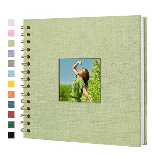 Yopih Fotobuch Scrapbook mit Leineneinband, 20 x 20 Cm Hardcover mit weißem Kraftpapier-Seiten, für Reisen Hochzeit Gästebuch Weihnachten Baby Shower (20 Blätter/40 Seiten) von Yopih