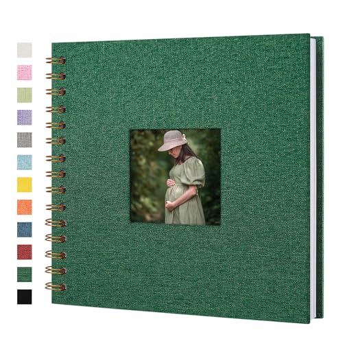 Yopih Fotobuch Scrapbook mit Leineneinband, 20 x 20 Cm Hardcover mit weißem Kraftpapier-Seiten, für Reisen Hochzeit Gästebuch Weihnachten Baby Shower (20 Blätter/40 Seiten) von Yopih