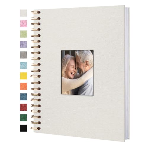 Yopih Fotobuch Scrapbook mit Leineneinband, 20 x 28 Cm Hardcover mit weißem Kraftpapier-Seiten, für Reisen Hochzeit Gästebuch Weihnachten Baby Shower (20 Blätter/40 Seiten) von Yopih